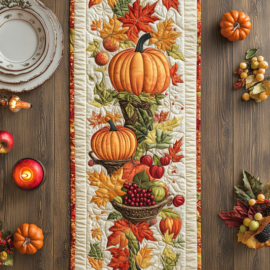 Autumn Pumpkin CW1407003CL Quilted Table Runner