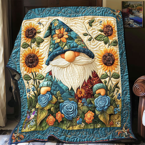 Sunflower Teal Gnome WY2312064CL Quilt