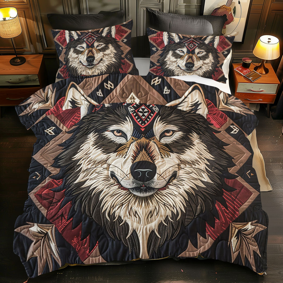 Wolf Native American WJ2312034CL Duvet Cover Set