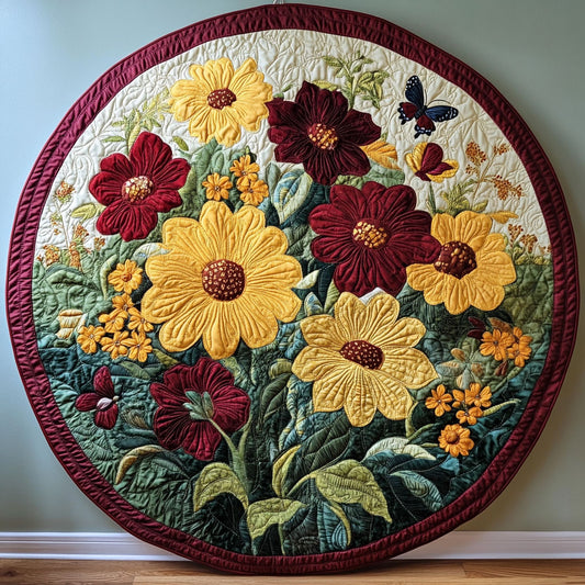 Radiant Flower WN0808075CL Quilted Round Mat