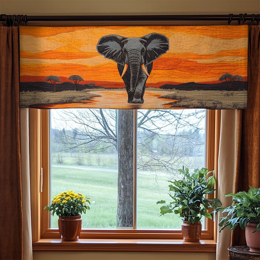 Elephant Sunset WX0905021CL Quilted Valance