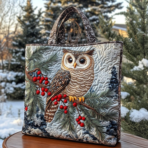 Winter Owl XR0710009CL Quilted Tote Bag