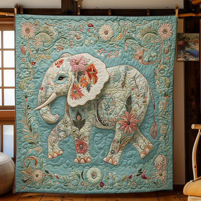 Floral Elephant WY2702074CL Quilt