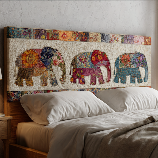 Floral Elephant XR2412020CL Quilted Headboard Slipcover