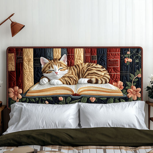 Bookish Cat Dreams KL2912018CL Quilted Headboard Slipcover