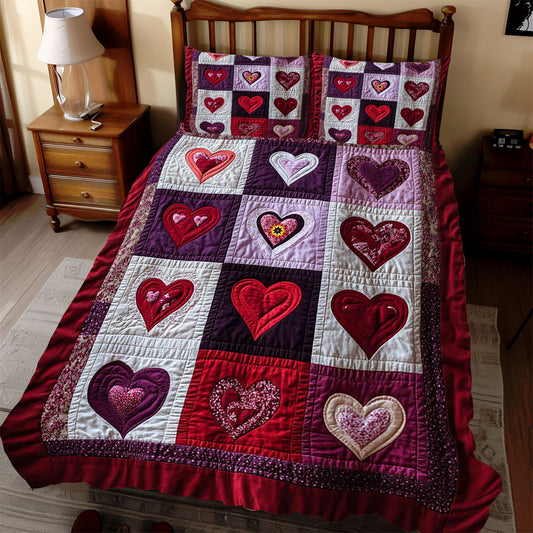 Valentine Purple Hearts WP1612045CL Duvet Cover Set