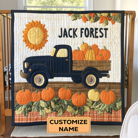 Cornstalk Cruisin’ WJ2907003CL Personalized Baby Quilt