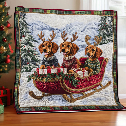 Holiday Dachshund Sleigh CW1211027CL Quilt