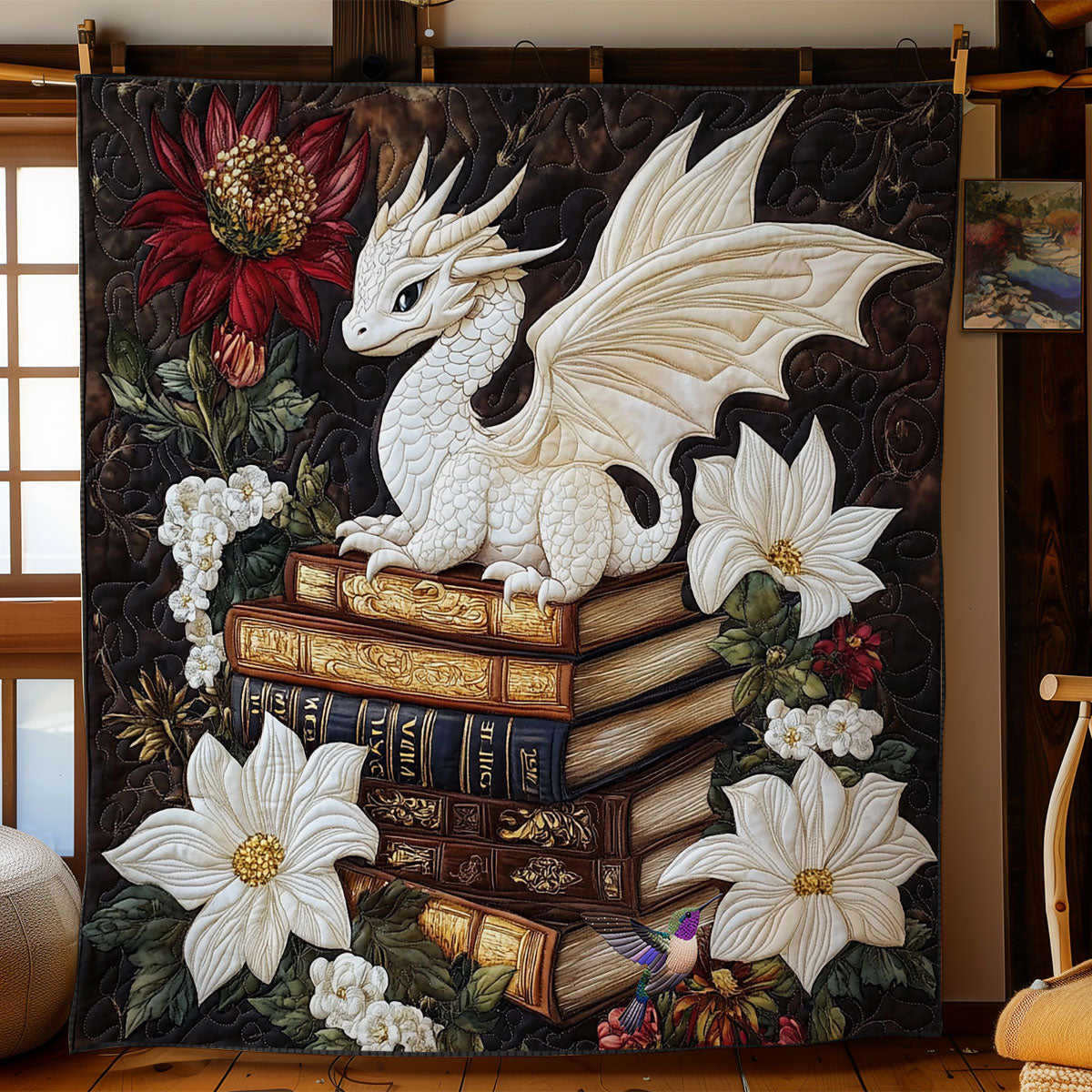 Dragon With Lilies WY2612009CL Quilt