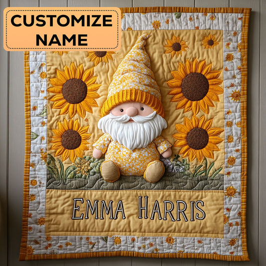 Gnome Love CW3007032CL Personalized Baby Quilt