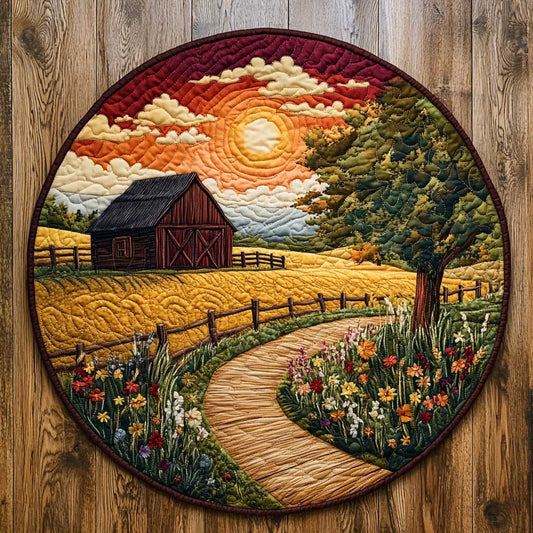 Red Sunset CQ1405019CL Quilted Round Mat