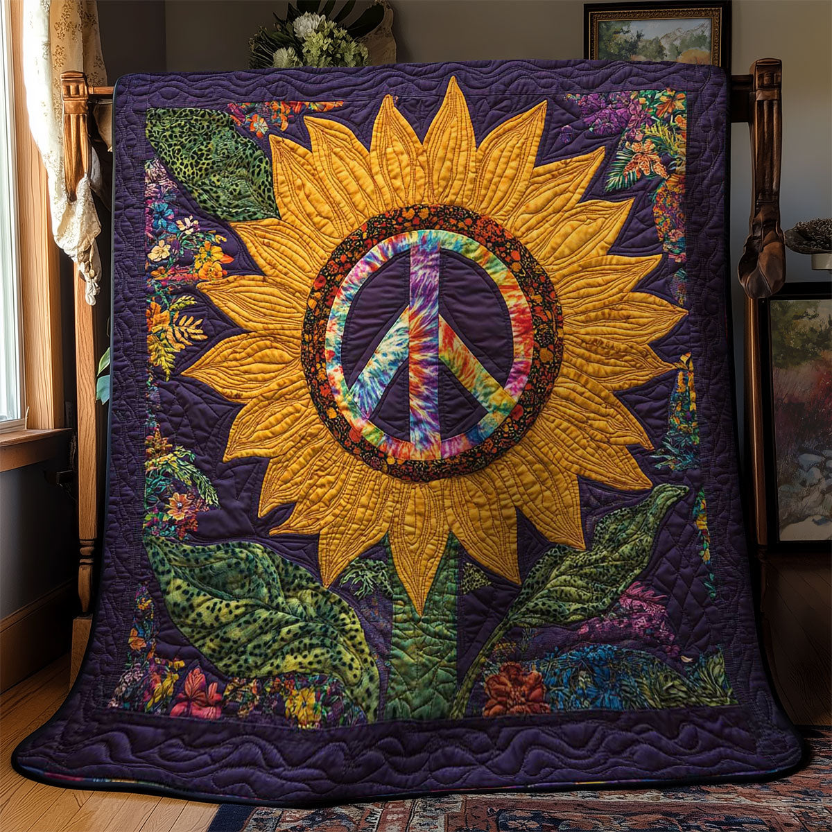 Sunflower Peace Vibes WN1501025CL Quilt