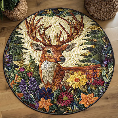 Woodland Majestic Deer WJ0805052CL Quilted Round Mat