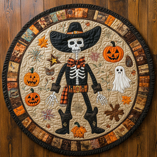 Spooky Western WY2008098CL Quilted Round Mat