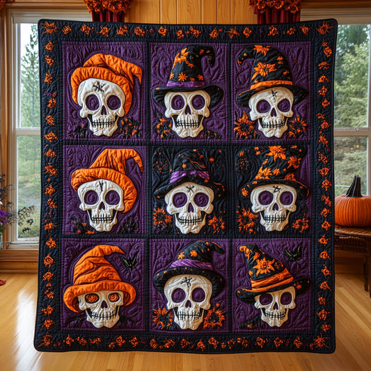 Moonlit Skulls CP2608017CL Quilt