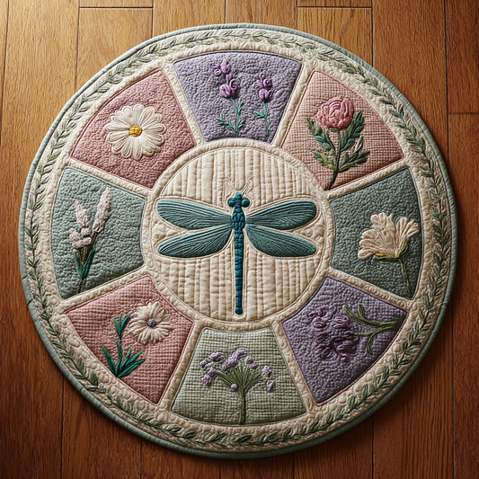 Dragonfly Grace CW0908019CL Quilted Round Mat