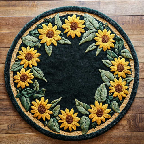 Gentle Flower Frame WN1705023CL Quilted Round Mat
