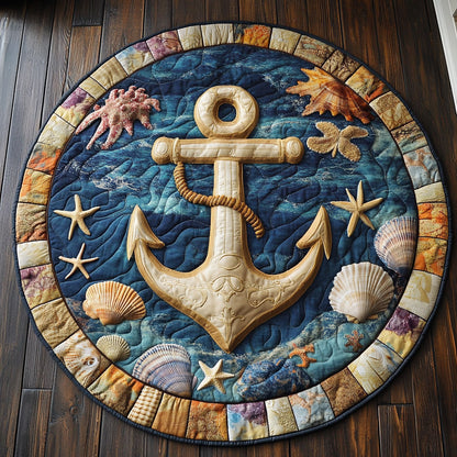 Bold Anchor CM0406036CL Quilted Round Mat
