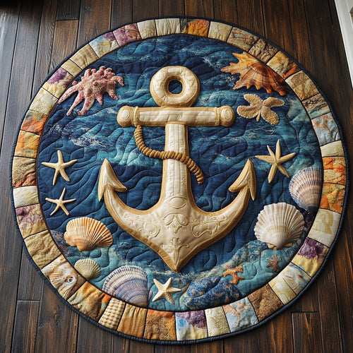 Bold Anchor CM0406036CL Quilted Round Mat