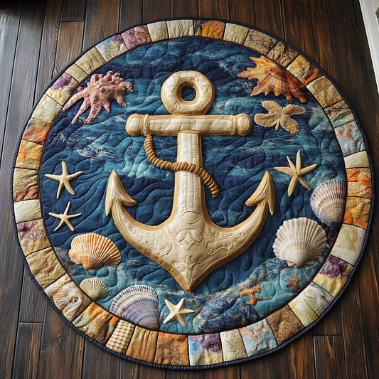 Bold Anchor CM0406036CL Quilted Round Mat