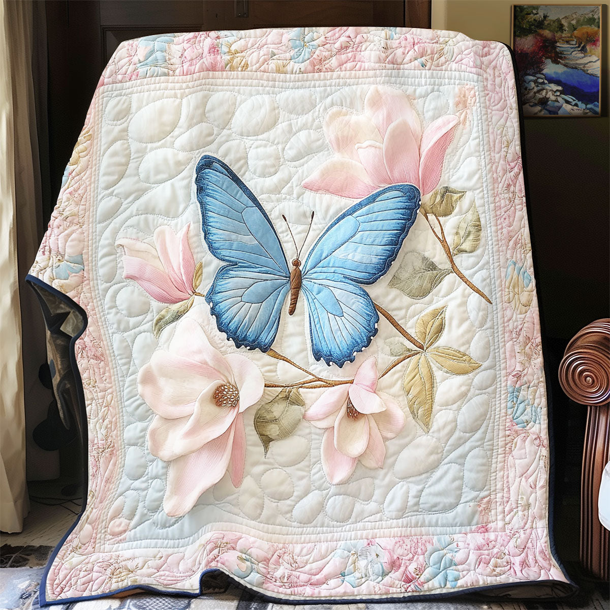 Butterfly And Magnolia WY2003065CL Quilt