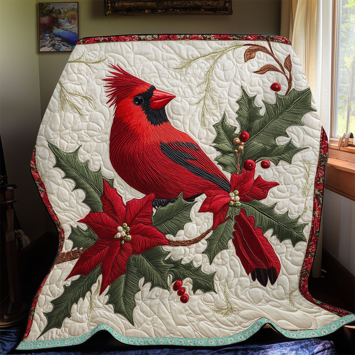 Festive Cardinal WX2412016CL Quilt