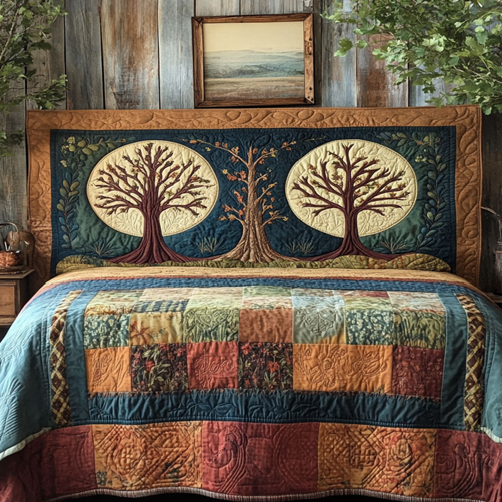 Sacred Tree Of Life WN1712026CL Quilted Headboard Slipcover
