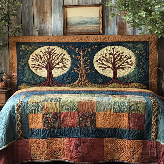 Sacred Tree Of Life WN1712026CL Quilted Headboard Slipcover
