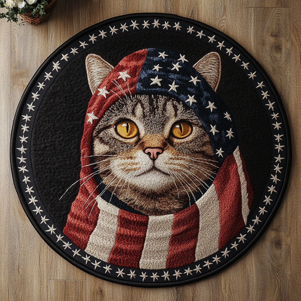 Boldstripe Cat WN1006004CL Quilted Round Mat