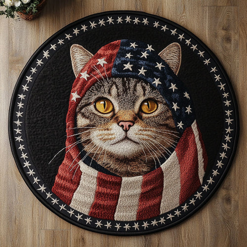 Boldstripe Cat WN1006004CL Quilted Round Mat