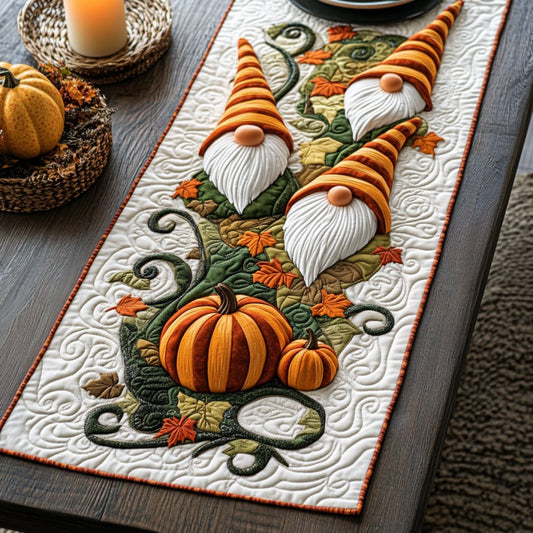 Love Autumn Gnomes XR1609011CL Quilted Table Runner