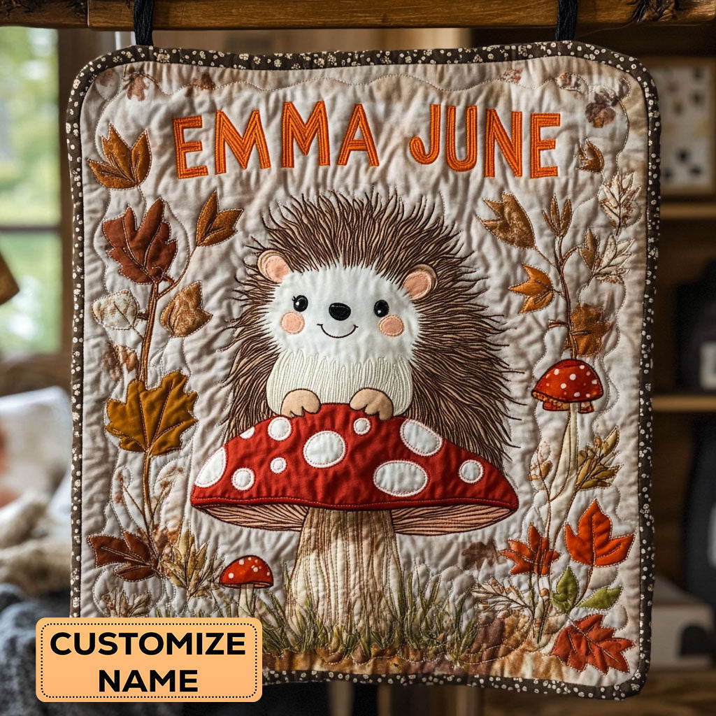 Hedgehog Hideout WY0108030CL Personalized Baby Quilt