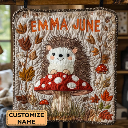 Hedgehog Hideout WY0108030CL Personalized Baby Quilt