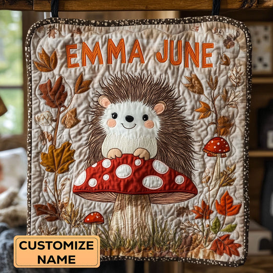 Hedgehog Hideout WY0108030CL Personalized Baby Quilt
