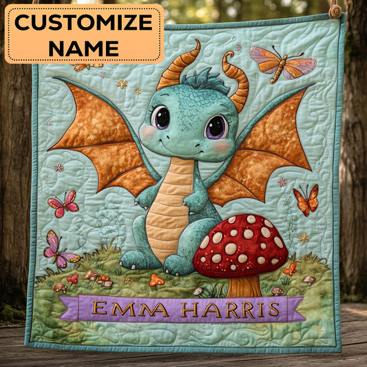 Little Magic Dragon CW2107048CL Personalized Baby Quilt