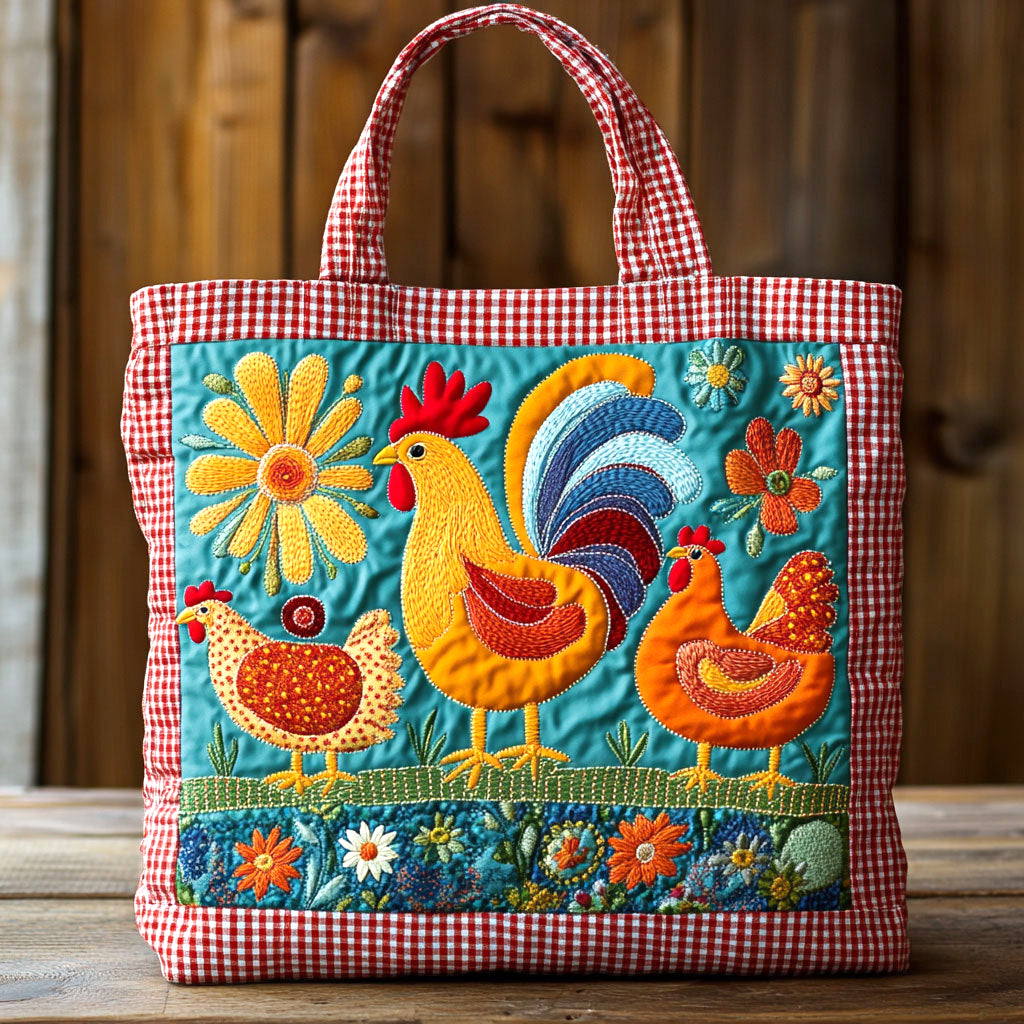 Chicken Garden CW1411022CL Quilted Tote Bag