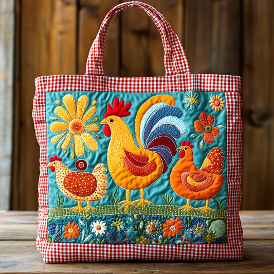 Chicken Garden CW1411022CL Quilted Tote Bag