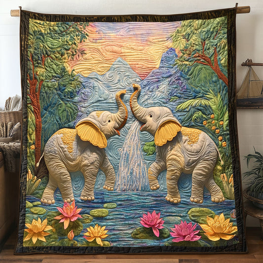 Waterfall Elephant WP2404034CL Quilt