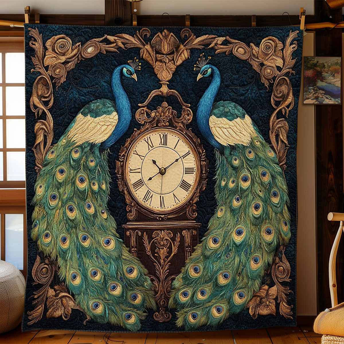 Peacock And Timekeeper WN2705062CL Quilt