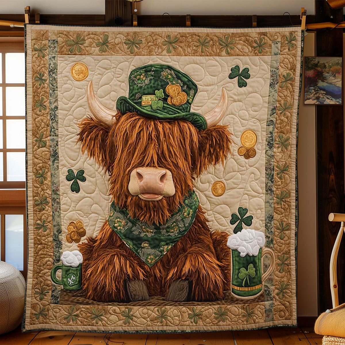 Festive Highland Cow WN2712032CL Quilt