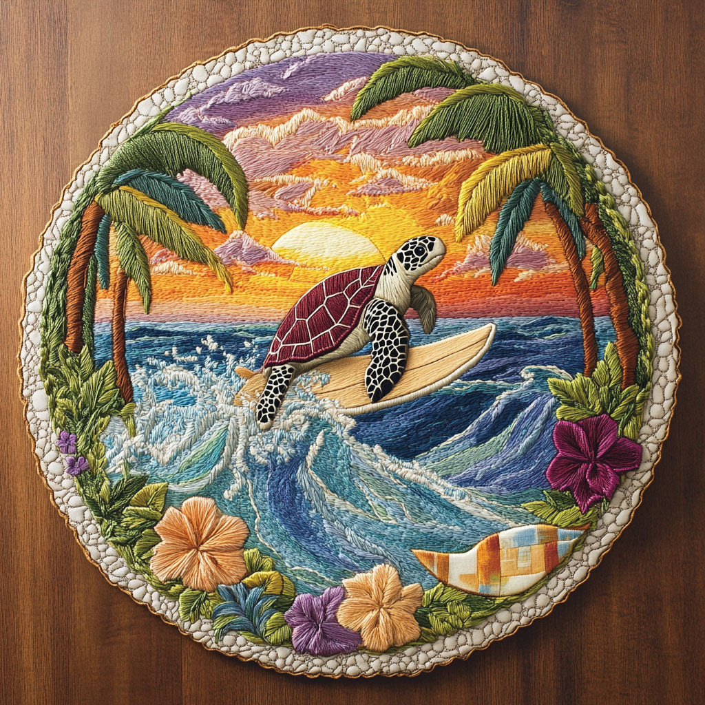 Turtle Sunny WN3105062CL Quilted Round Mat