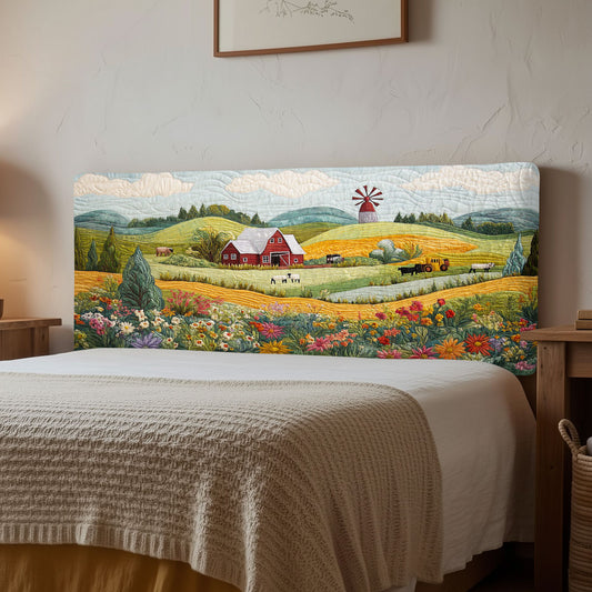 Rustic Farmland CP1512026CL Quilted Headboard Slipcover
