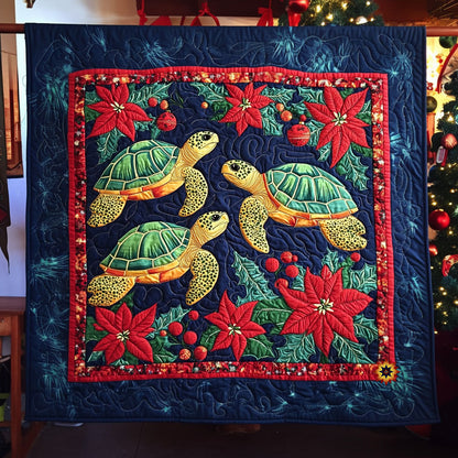 Poinsettia Turtle WJ0312028CL Quilt