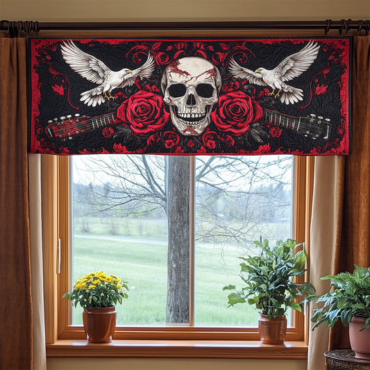 Mystic Rose Skull WY2904077CL Quilted Valance