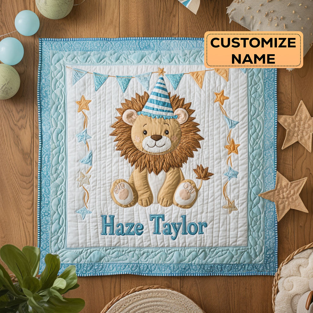 Party Lion WN2907075CL Personalized Baby Quilt
