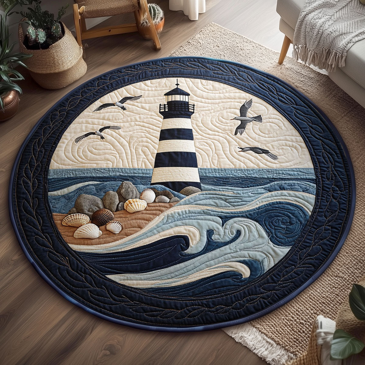 Sea Guardian WY2203060CL Quilted Round Mat