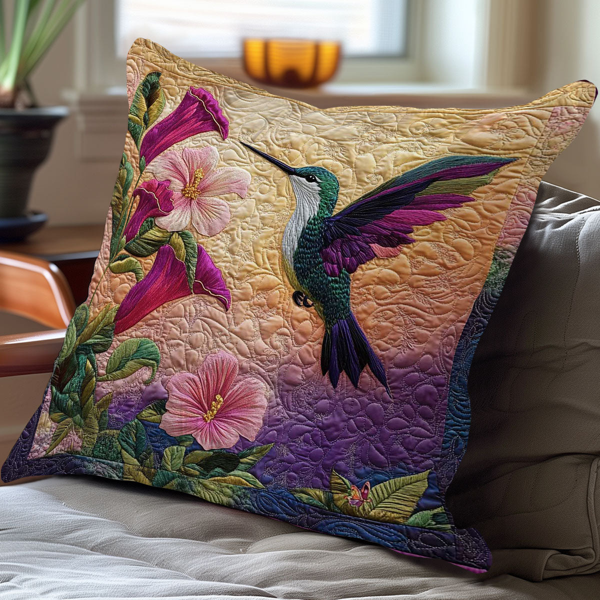 Hummingbird Haven WN0802113CL Quilt Pillow Case