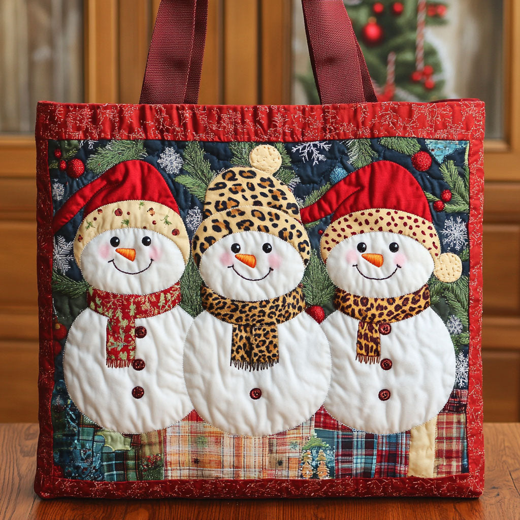 Snowman Cheer CW1411076CL Quilted Tote Bag
