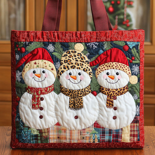 Snowman Cheer CW1411076CL Quilted Tote Bag