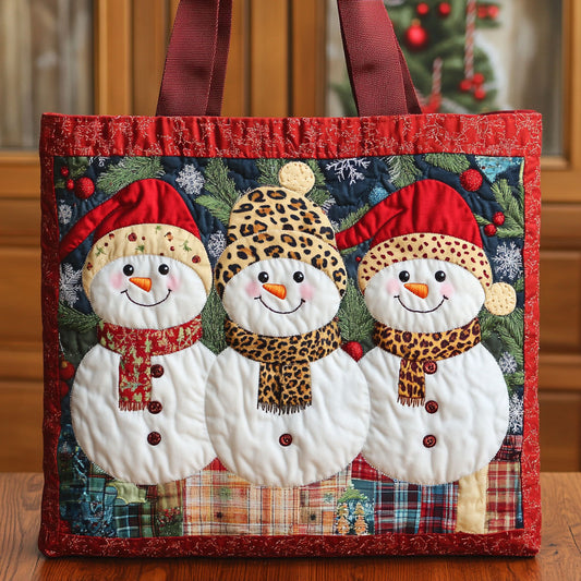 Snowman Cheer CW1411076CL Quilted Tote Bag